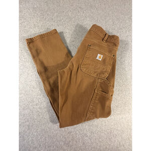 Carhartt Rugged Flex Work Pants Womens 10 Tall Brown Double Front Relaxed